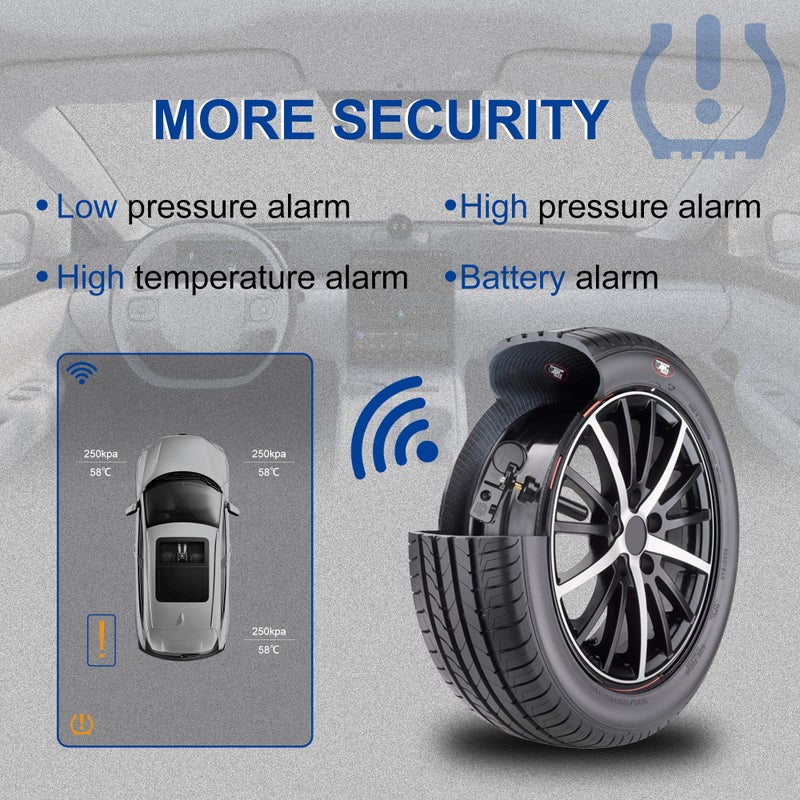 RENECTIV TPMS Sensor,315MHZ Tire Pressure Monitoring System Replacement for Ford F150 Ecosport Edge Escape Explorer Focus Mustang Lincoln MKC MKS MKT MKZ Navigator Replace#DE8T-1A180-AA 9L3Z-1A180-AF Set of 4 - Image 5